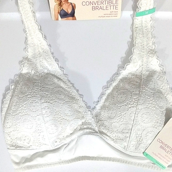 SO 3-WAY CONVERTIBLE STRAP BRALETTE WHITE LACE SIZE MEDIUM NWT - Picture 6 of 6